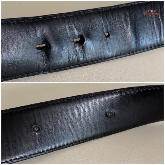 Authentic Gucci Black Guccissima Leather Silver Interlocking G Buckle 100/40 - Picture 12 of 13